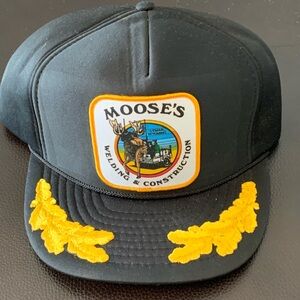 Vintage Moose’s Welding & Construction Wyoming Trucker Hat Wings Snapback Cap